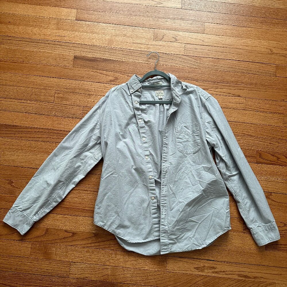 Jcrew Men's Heavy Cotton Shirt - Light Blue size L